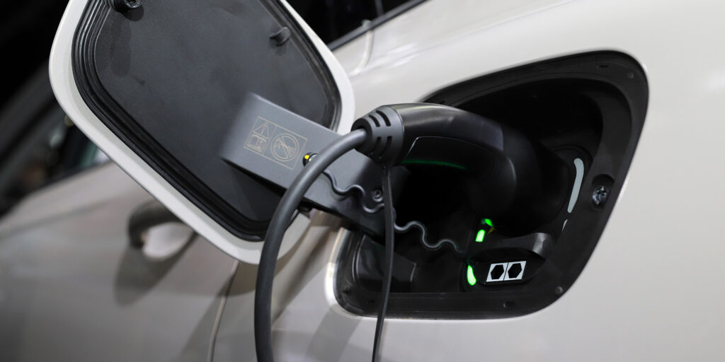 ev car plugged in