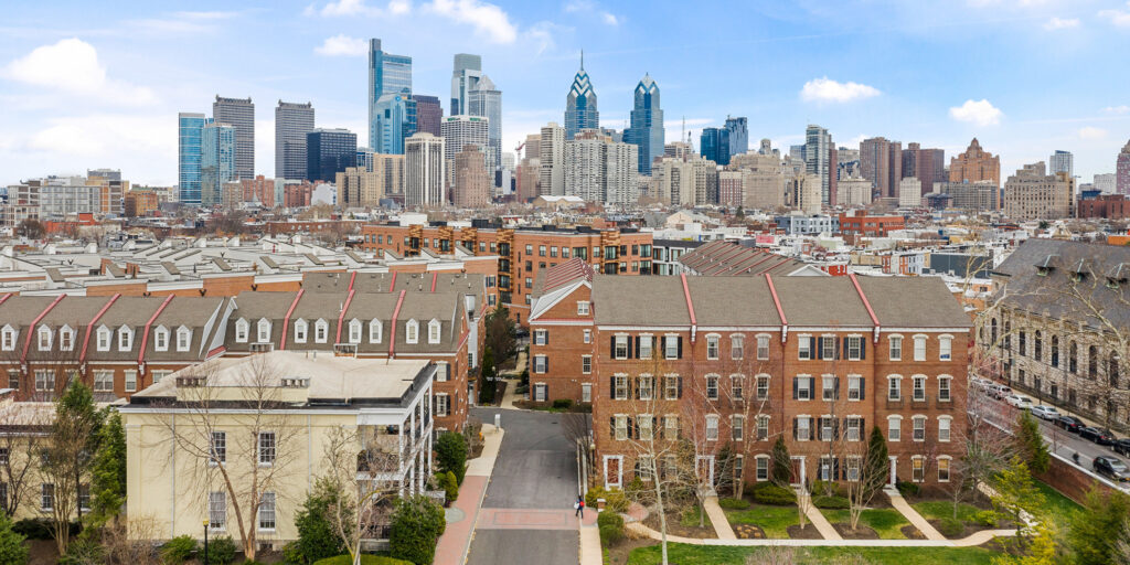 Aerial image of homes