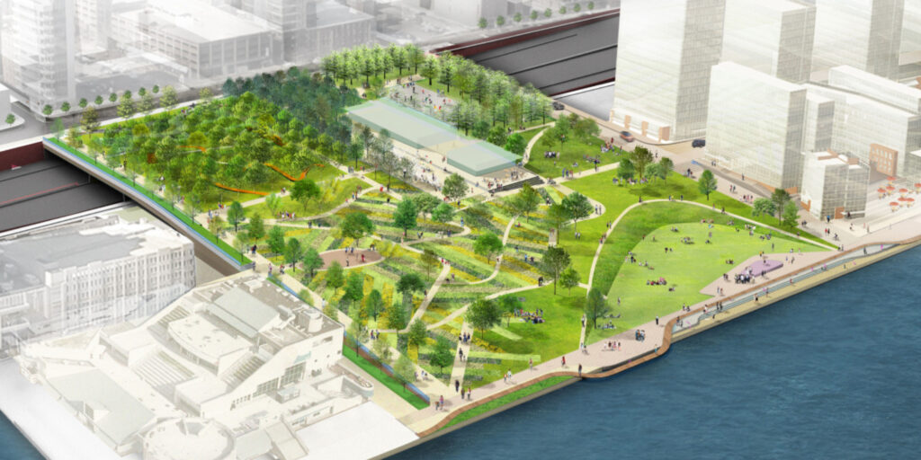 Rendering of Phila highway cap garden