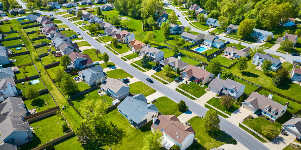 aerial picture of houses