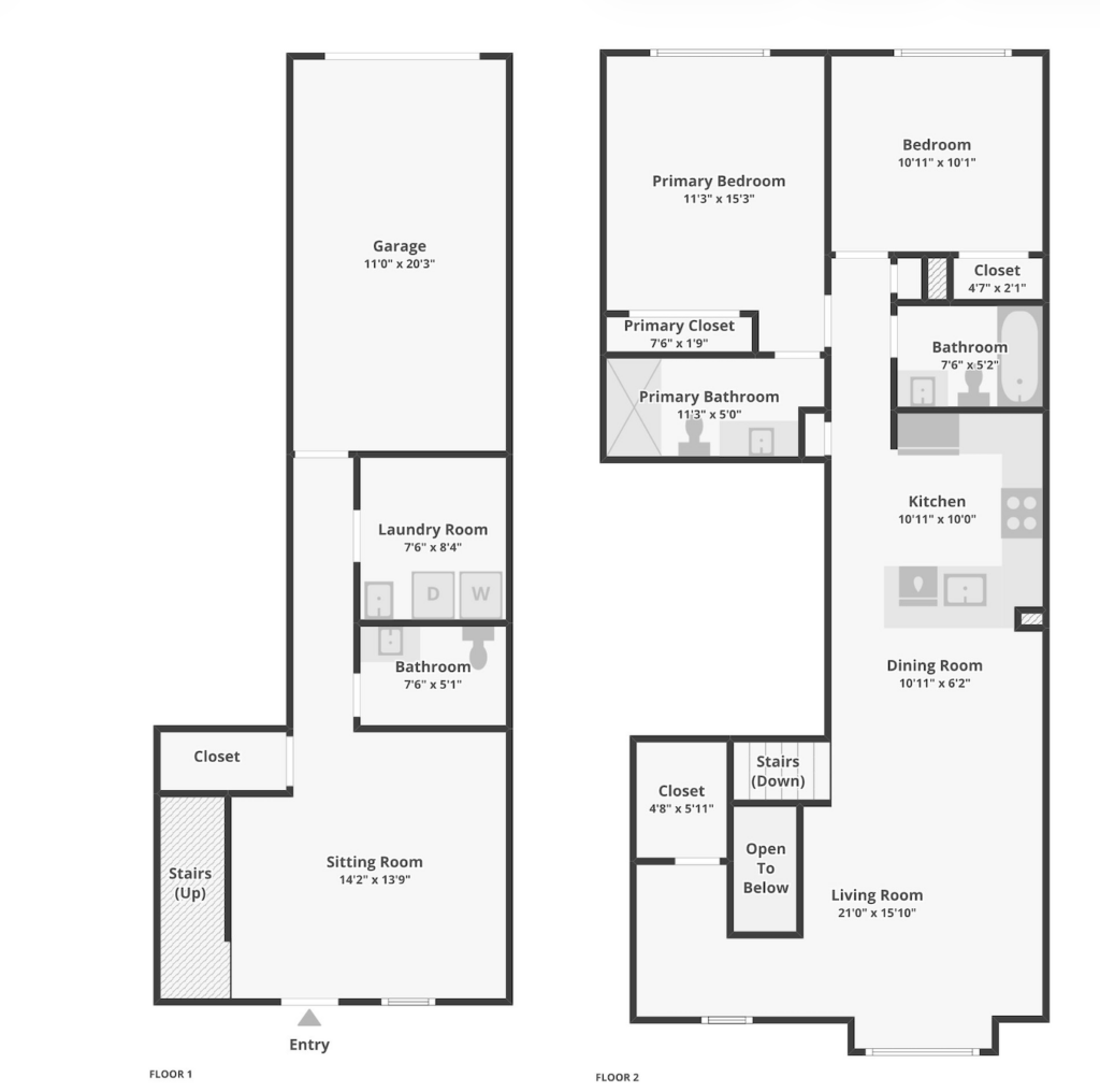 floorplan for 2 level home
